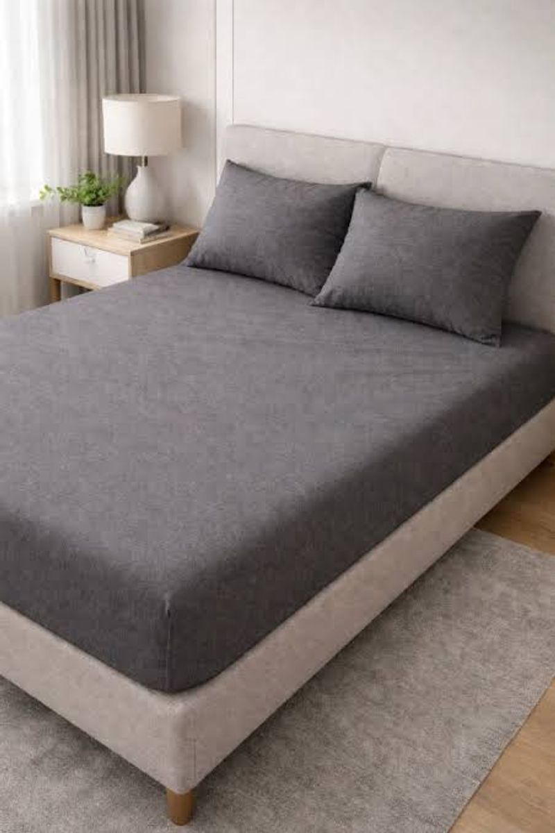 Чаршаф с ластик ранфорс 200/200 + 2 калъфки за възглавници